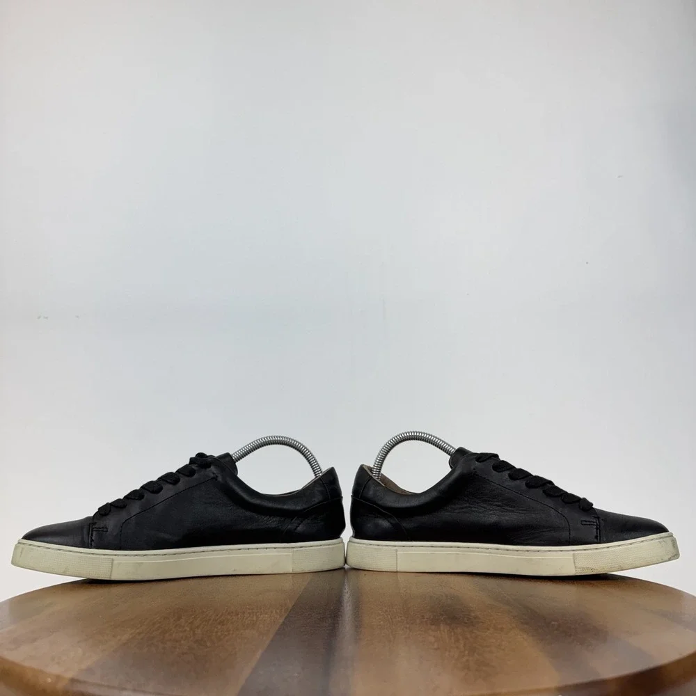 Womens Frye Ivy Black Leather Low Top Casual Comfort Sneakers Shoes Size 8 M GUC
